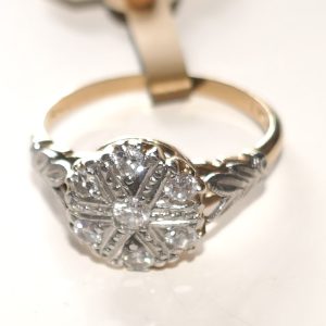 7 stone Diamond , Platinum & 18ct Gold Antique Ring