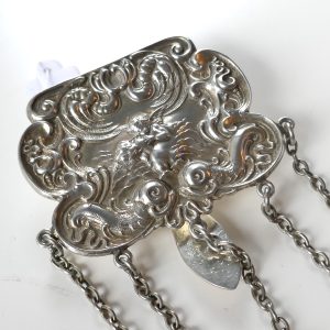 Antique Stg Silver Chatelaine with Cherub and Sea Nymph design.