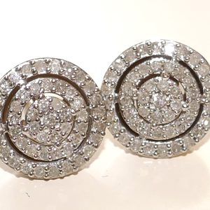 9ct Gold and Diamond Diamond Cluster stud earrings