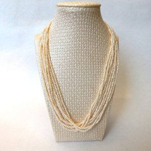 Stunning Eight Strand Natural Seed Pearl Necklace with 14ct Gold Clasp