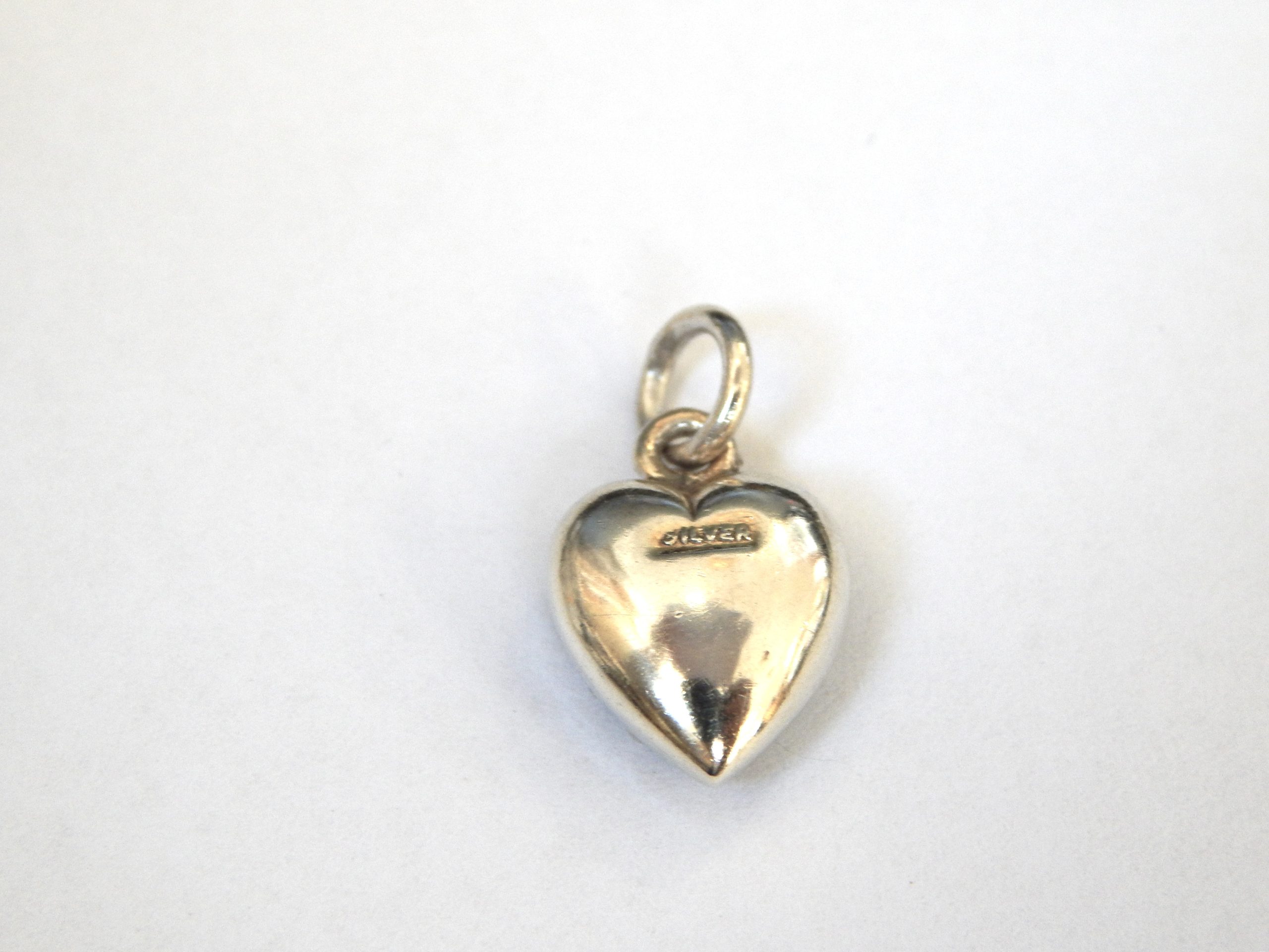 Antique Sterling Silver Pearl & Turquoise Heart Pendant - Image 2