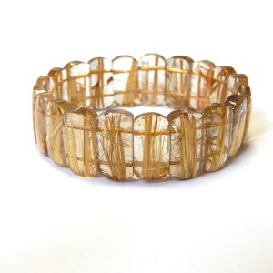 Stunning Golden Rutilated Quartz Gemstone Bracelet