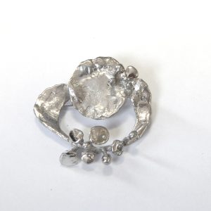 Fabulous Retro Brutalist circa 1970's Sterling Silver Brooch