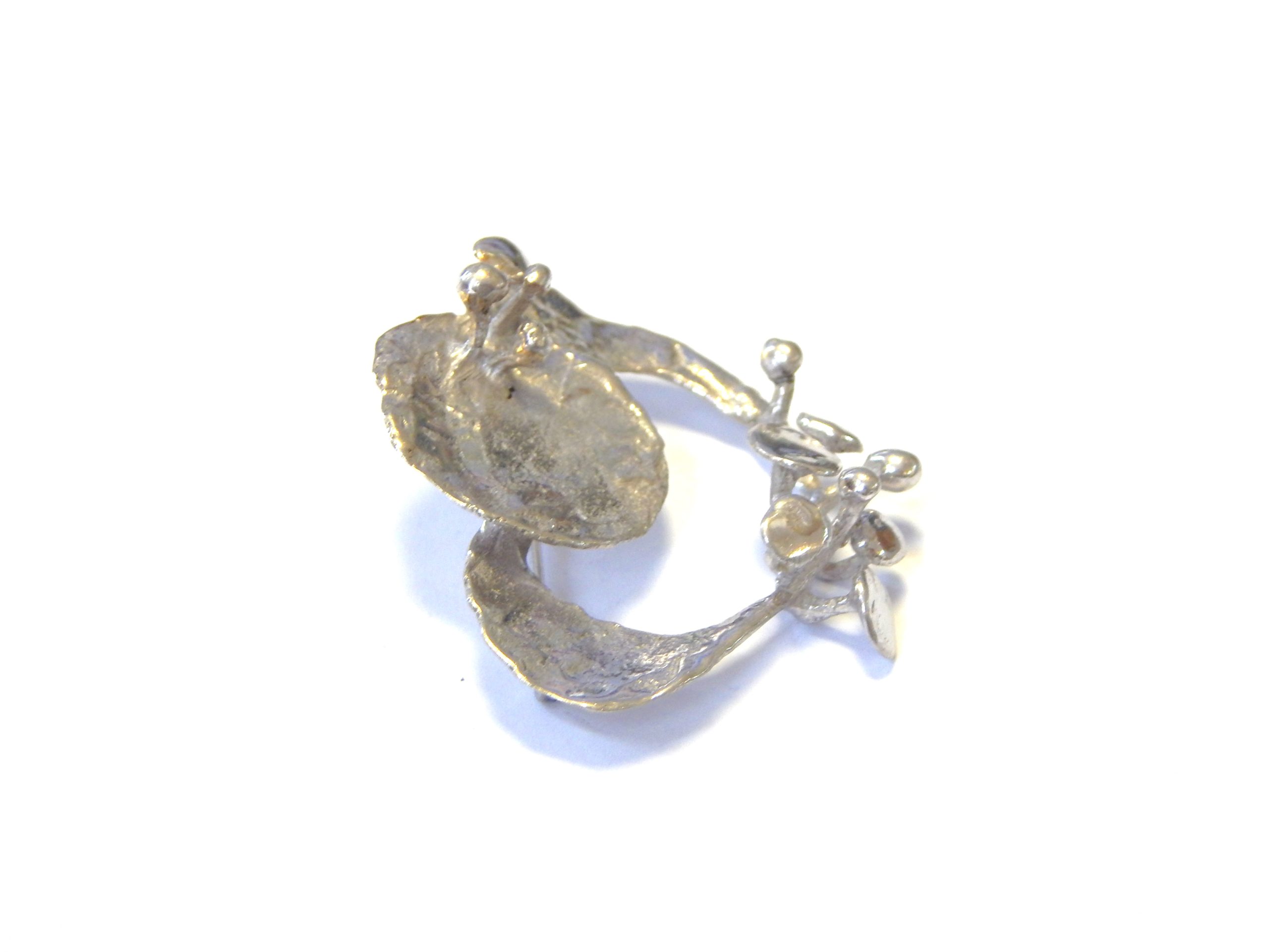 Fabulous Retro Brutalist circa 1970's Sterling Silver Brooch - Image 2