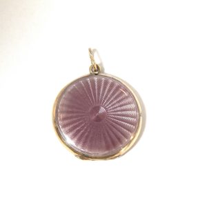 .830 Antique Silver Locket with Guilloche Enamel