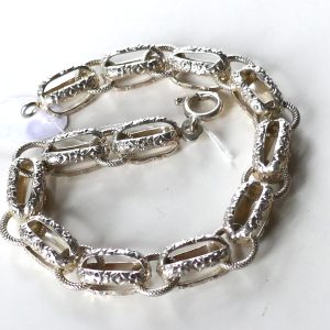 Fancy Sterling Silver Double Link Bracelet