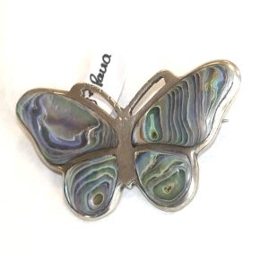 NZ Paua Shell and Sterling Silver Butterfly brooch