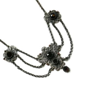 Bohemian Silver and Garnet necklace