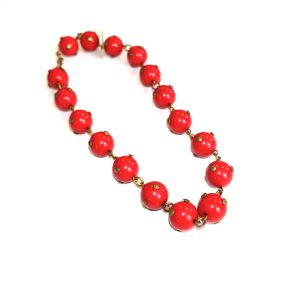 Vintage Plastic,  metal stud bead necklace