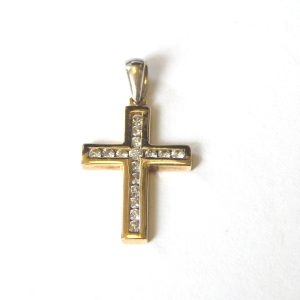 9ct Gold and Diamond Cross Pendant